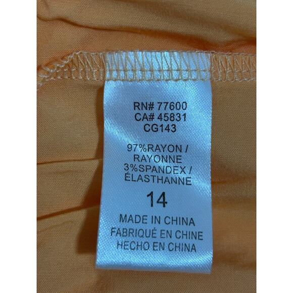 Chaser Dress Size 14 Orange Short Sleeve Tiered Smocked Back Boho Cottagecore - Picture 6 of 11